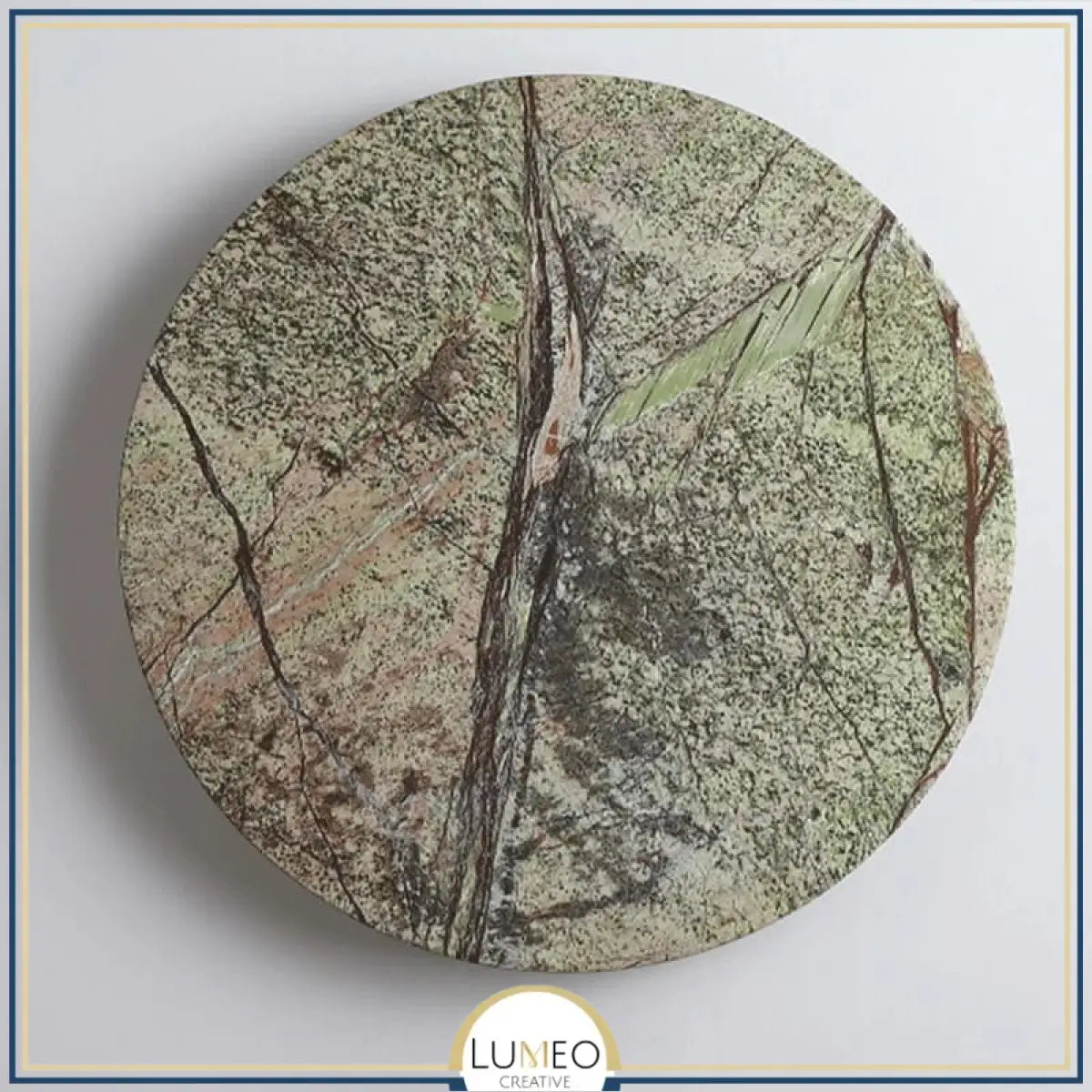 Applique murale ronde en pierre verte naturelle