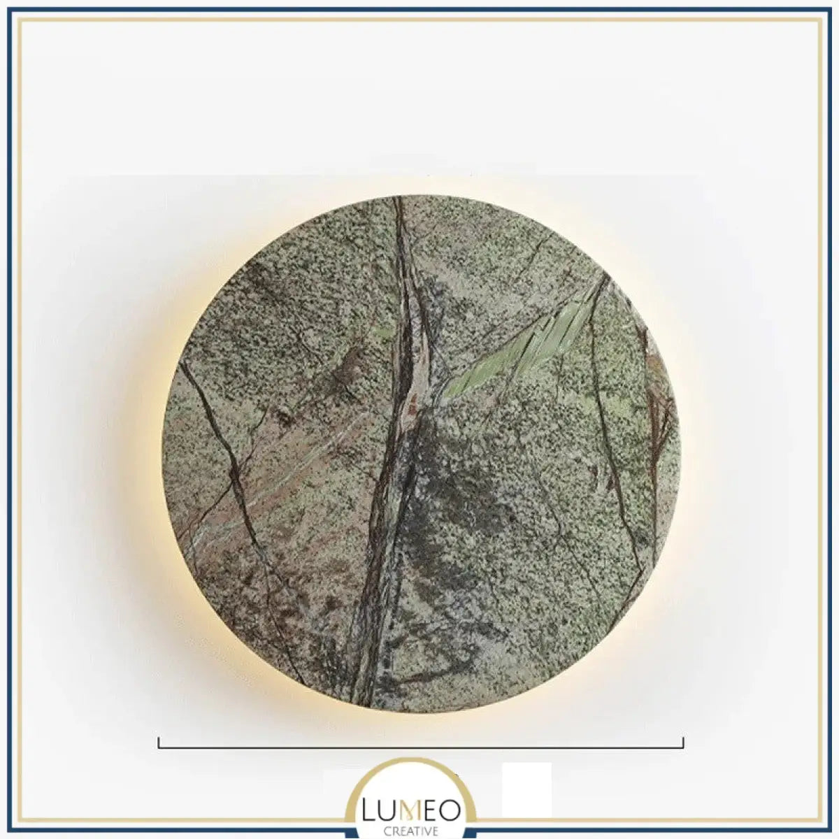 Applique murale ronde en pierre verte naturelle