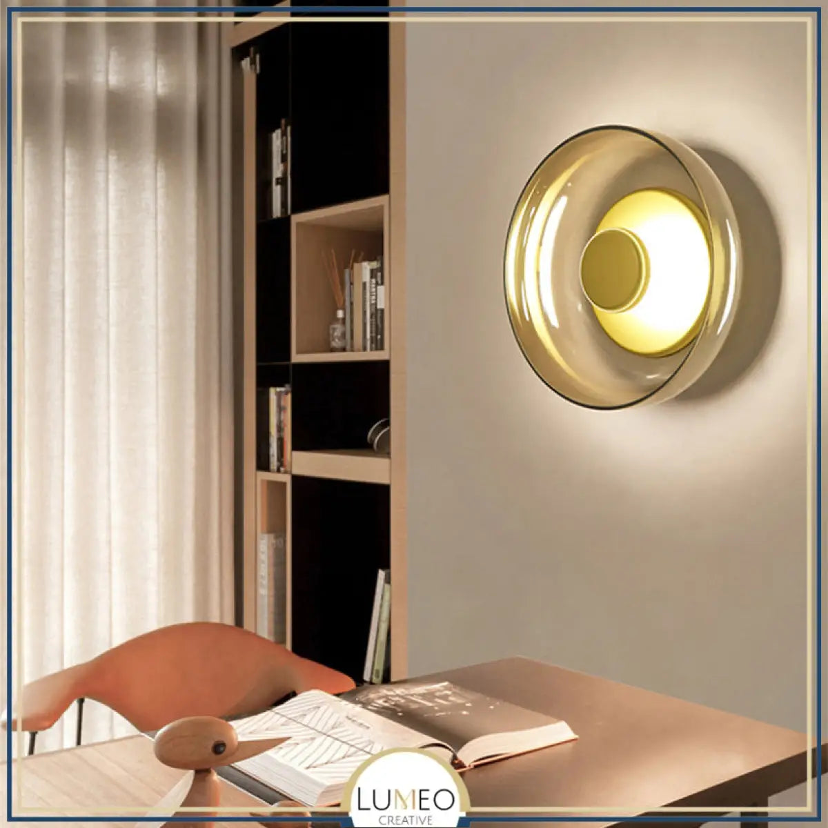 Applique murale ronde en verre | Lampe murale à LED