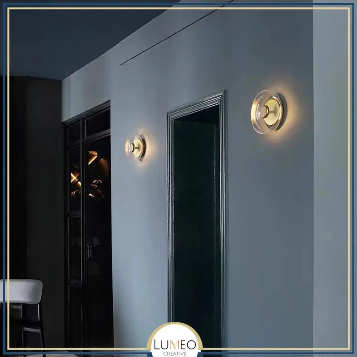 Applique murale ronde en verre | Lampe murale à LED