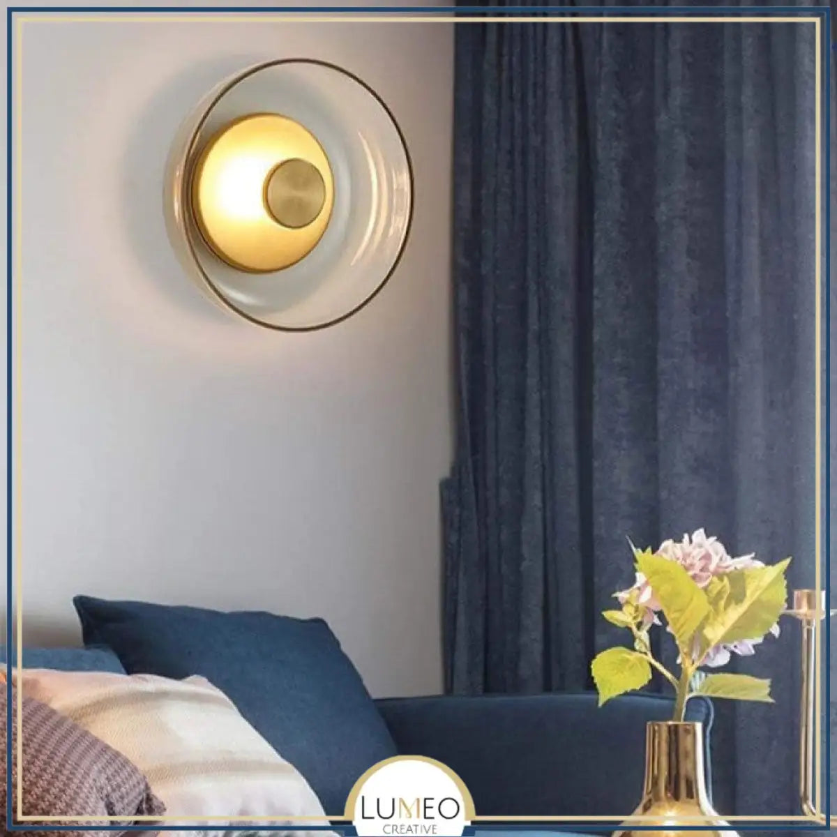 Applique murale ronde en verre | Lampe murale à LED