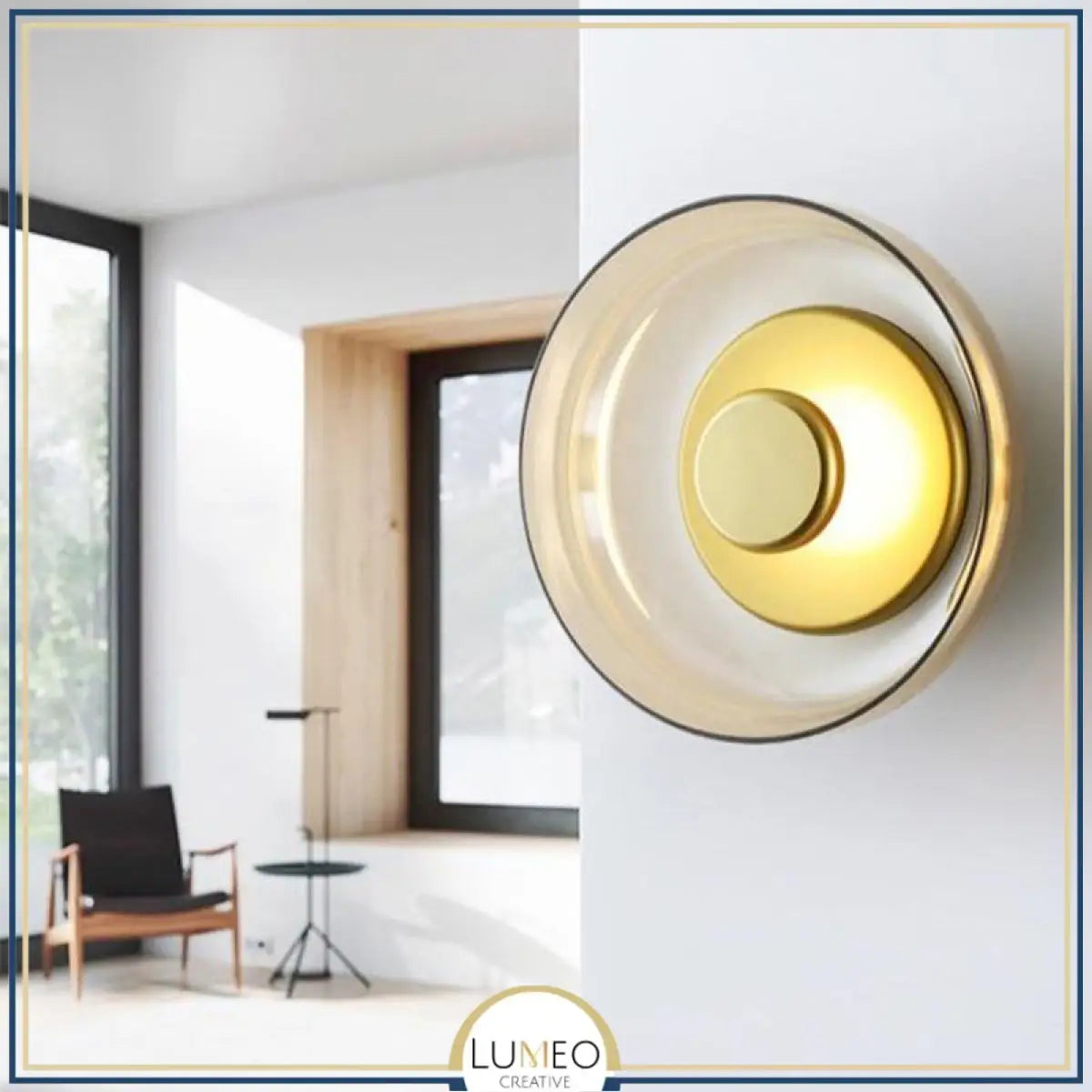 Applique murale ronde en verre | Lampe murale à LED