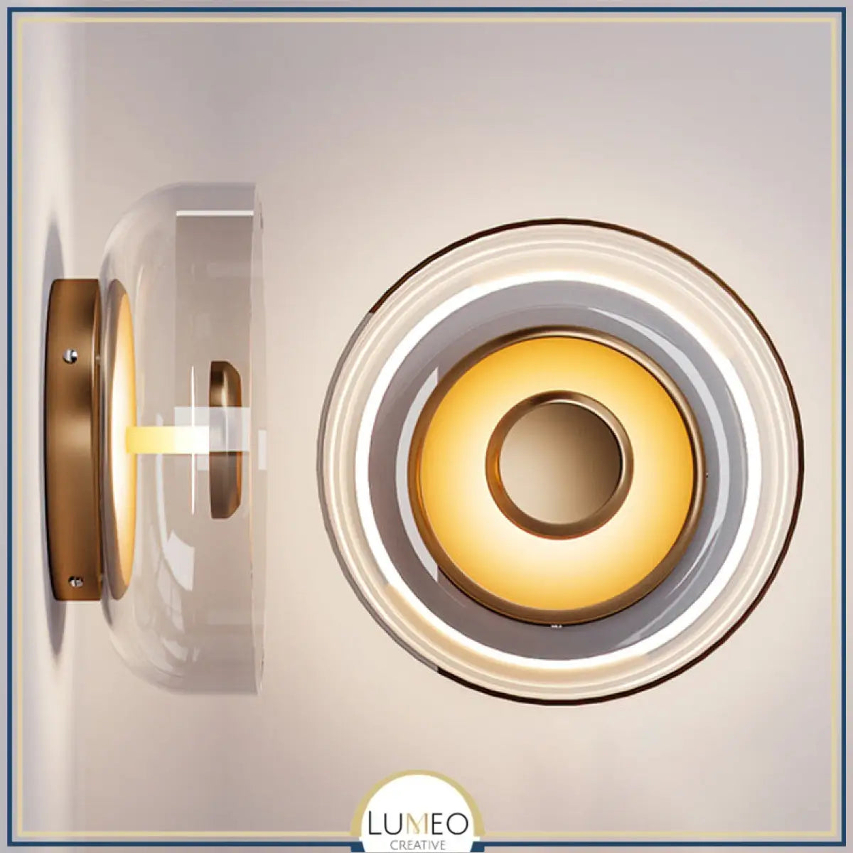 Applique murale ronde en verre | Lampe murale à LED