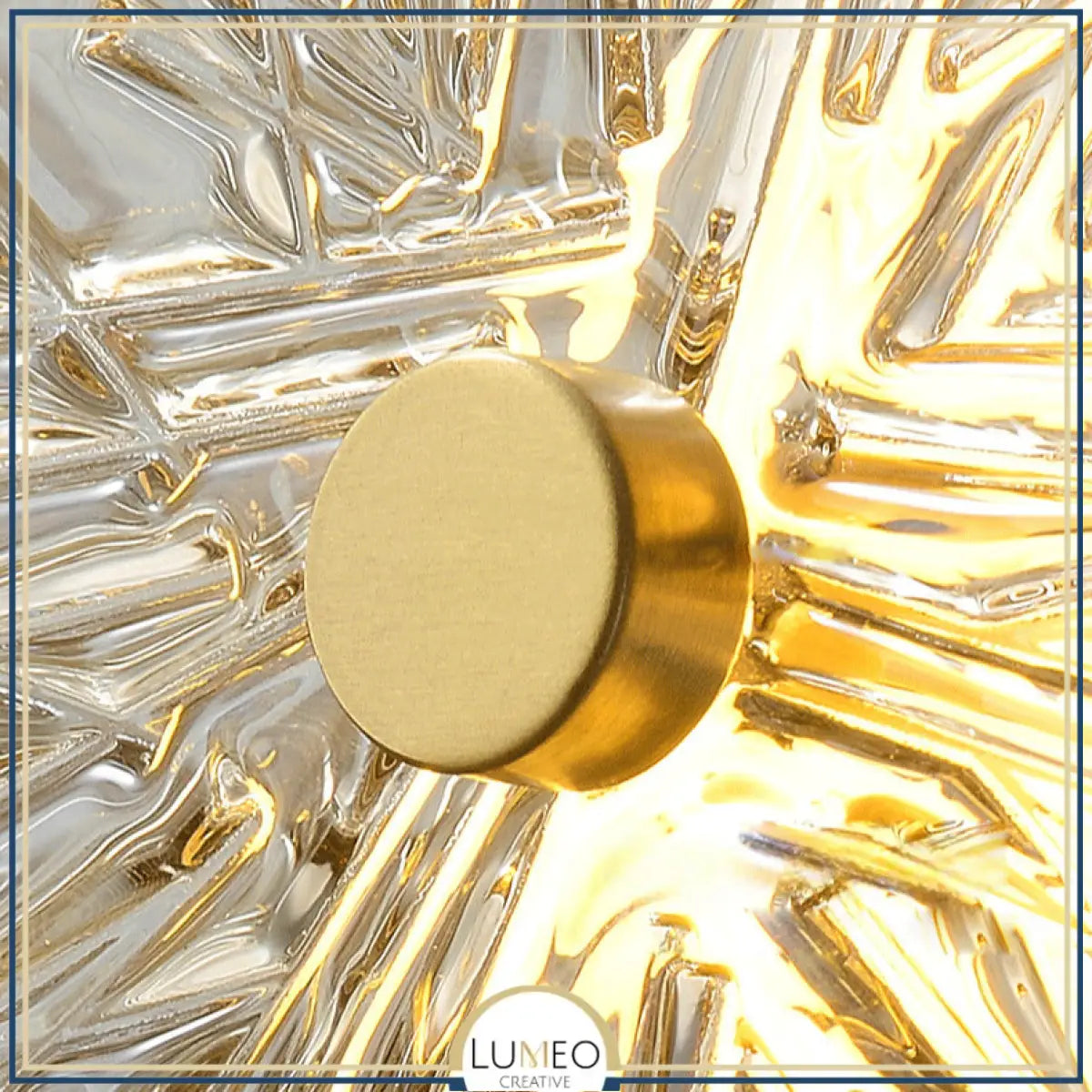 Applique murale ronde en verre rayonnant | Luminaire sculptural au style chic et raffiné