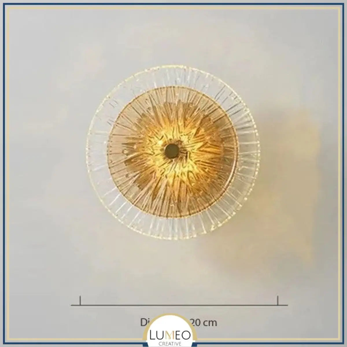 Applique murale ronde en verre rayonnant | Luminaire sculptural au style chic et raffiné A
