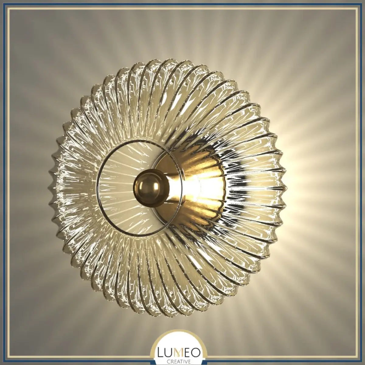 Applique murale ronde en verre vintage CRISTALI | Verre fumé et coloré