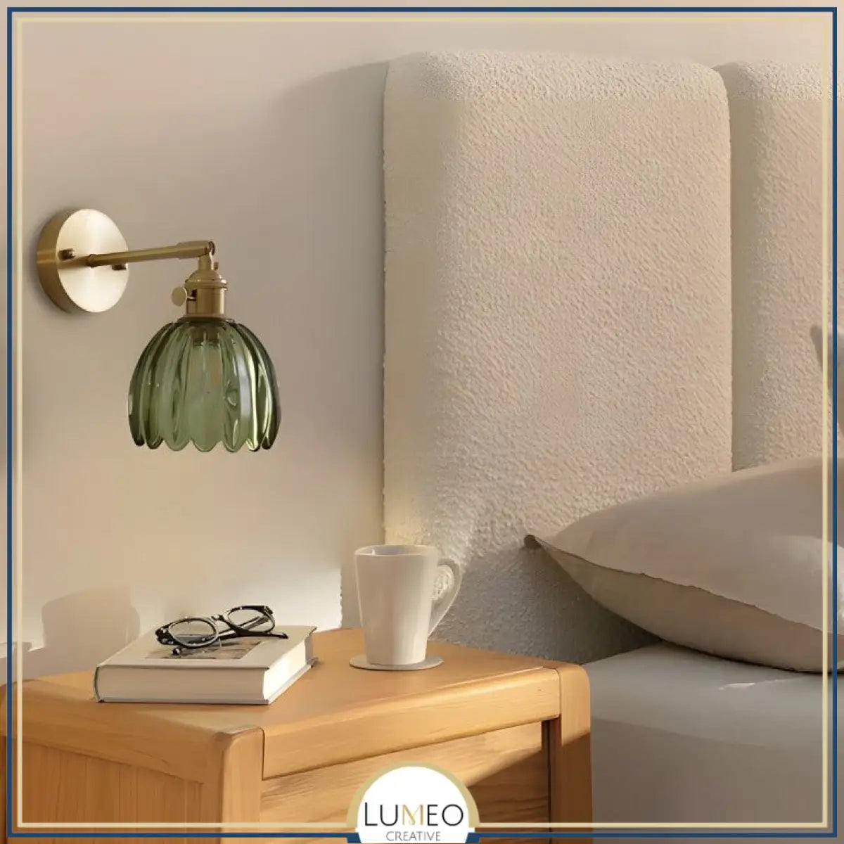 Applique murale vintage en verre nervuré | Luminaire suspendu ou fixe