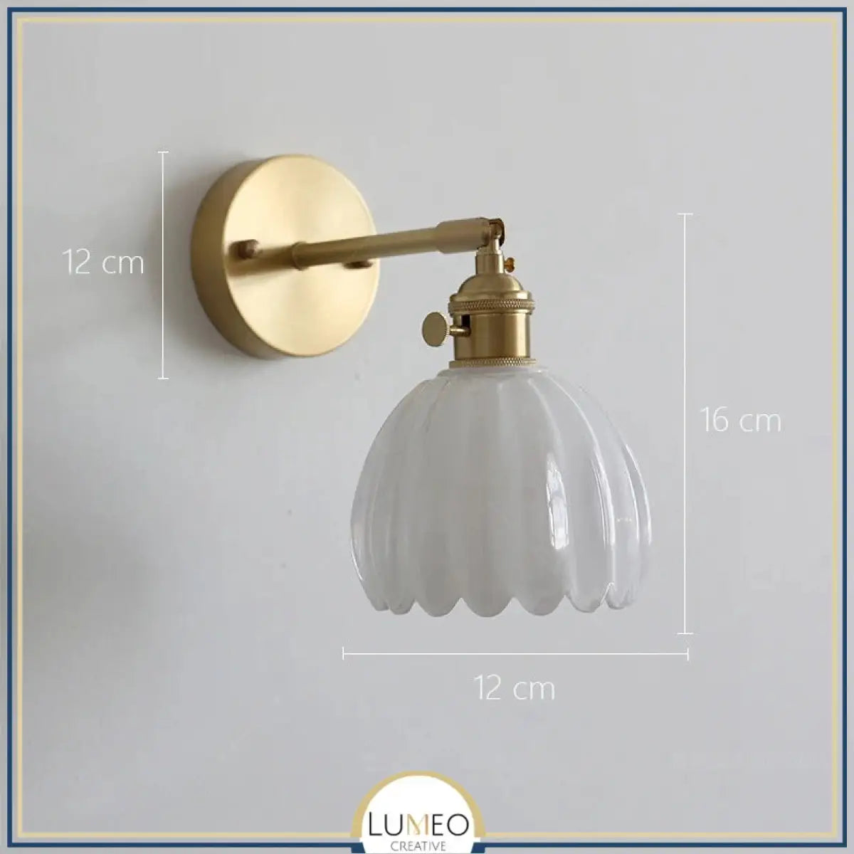 Applique murale vintage en verre nervuré | Luminaire suspendu ou fixe B Blanc