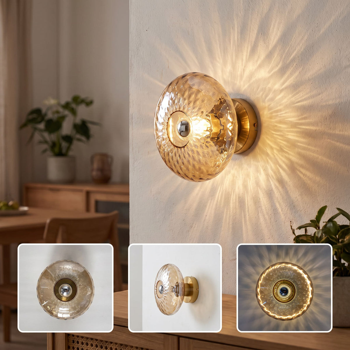 Applique murale ronde en verre vintage - Collection CRISTALI SIGNATURE