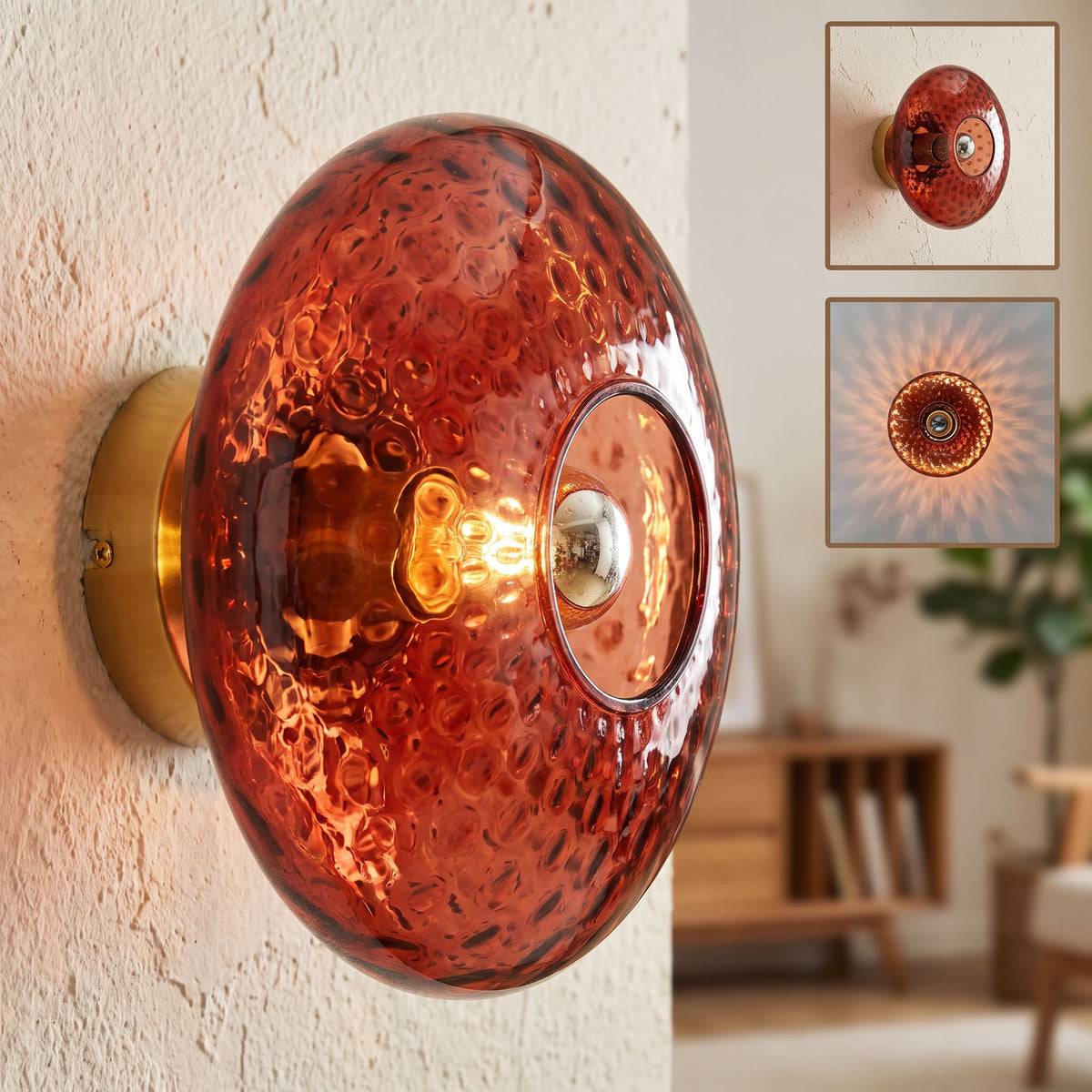 Applique murale ronde en verre vintage - Collection CRISTALI SIGNATURE