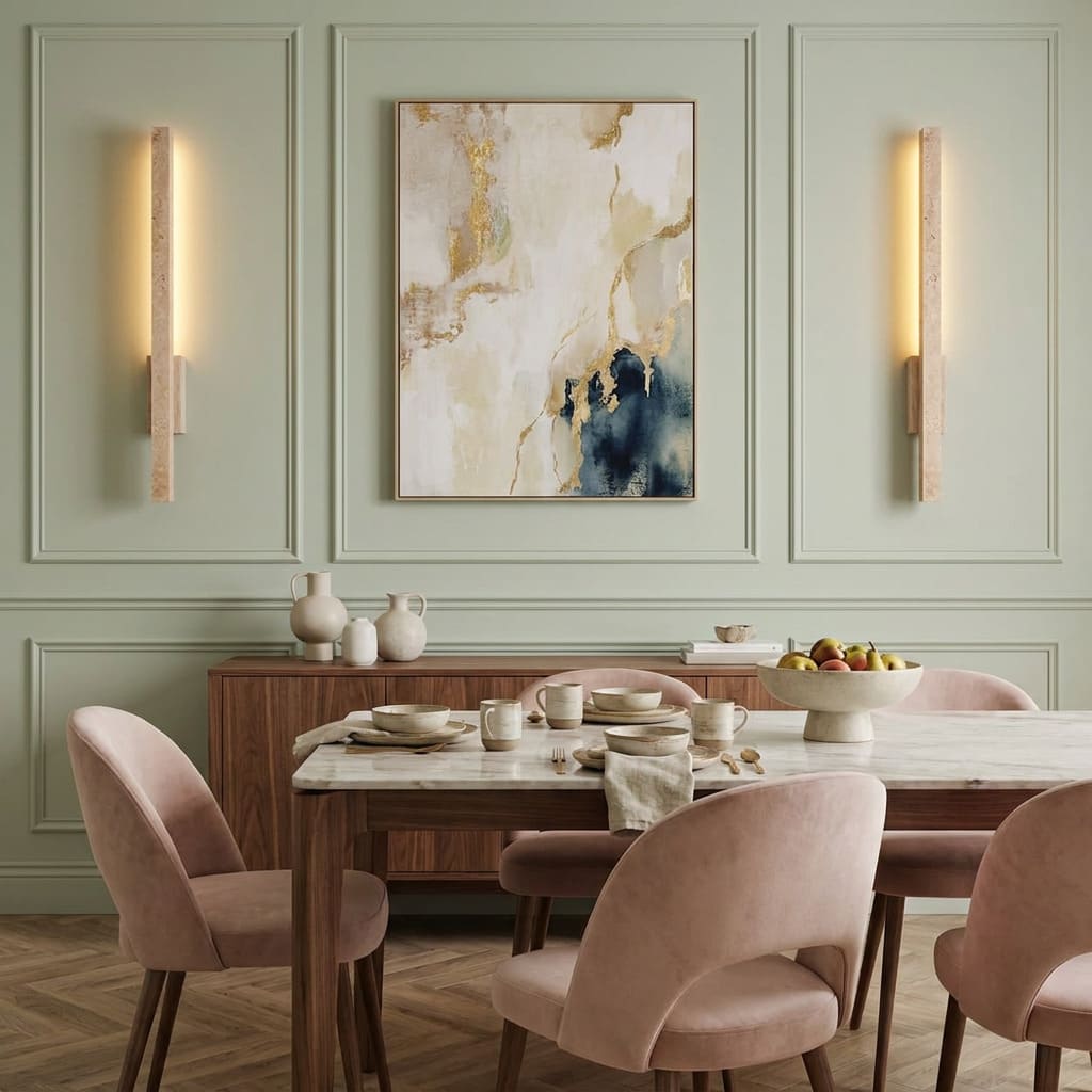 Applique murale LED en travertin | Luminaire design pierre naturelle TOTEM