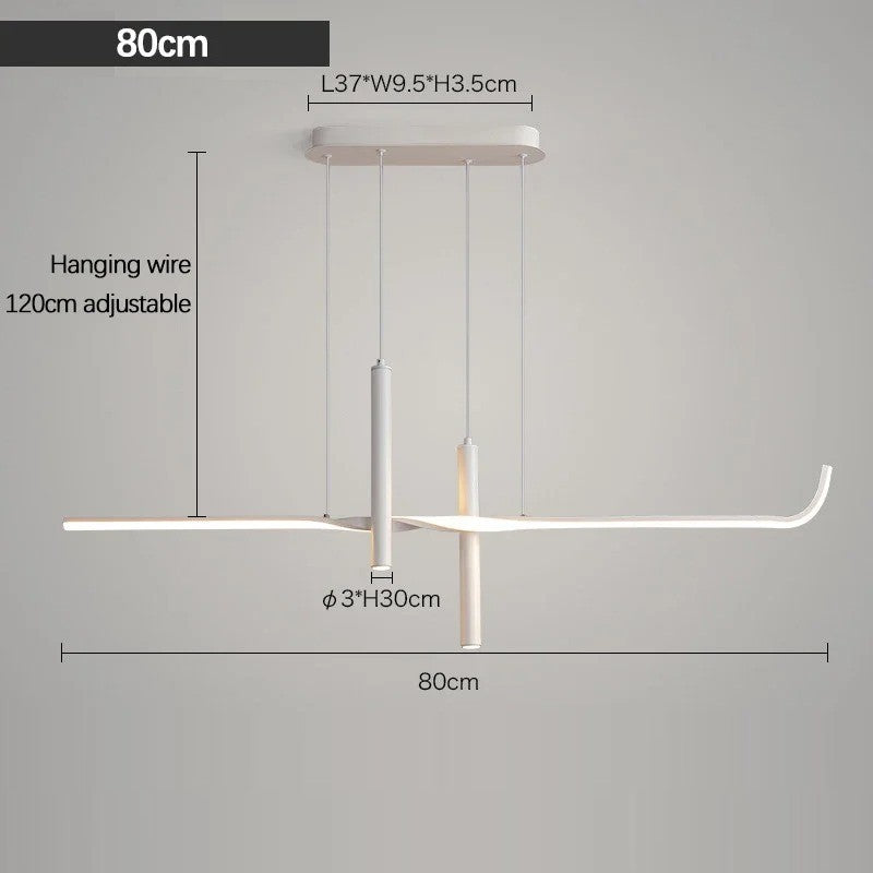 Suspension LED design minimaliste | Ligne graphique & éclairage ciblé Blanc / Blanc neutre / 80 cm
