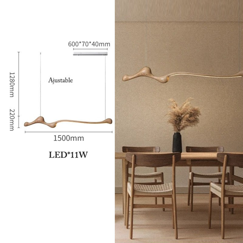 Lustre organique en bois massif | Design sculptural