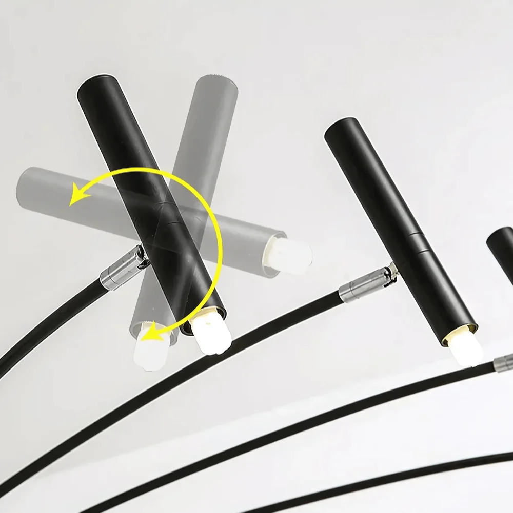 Lustre circulaire architectural en tubes à LED | Luminaire au design moderne