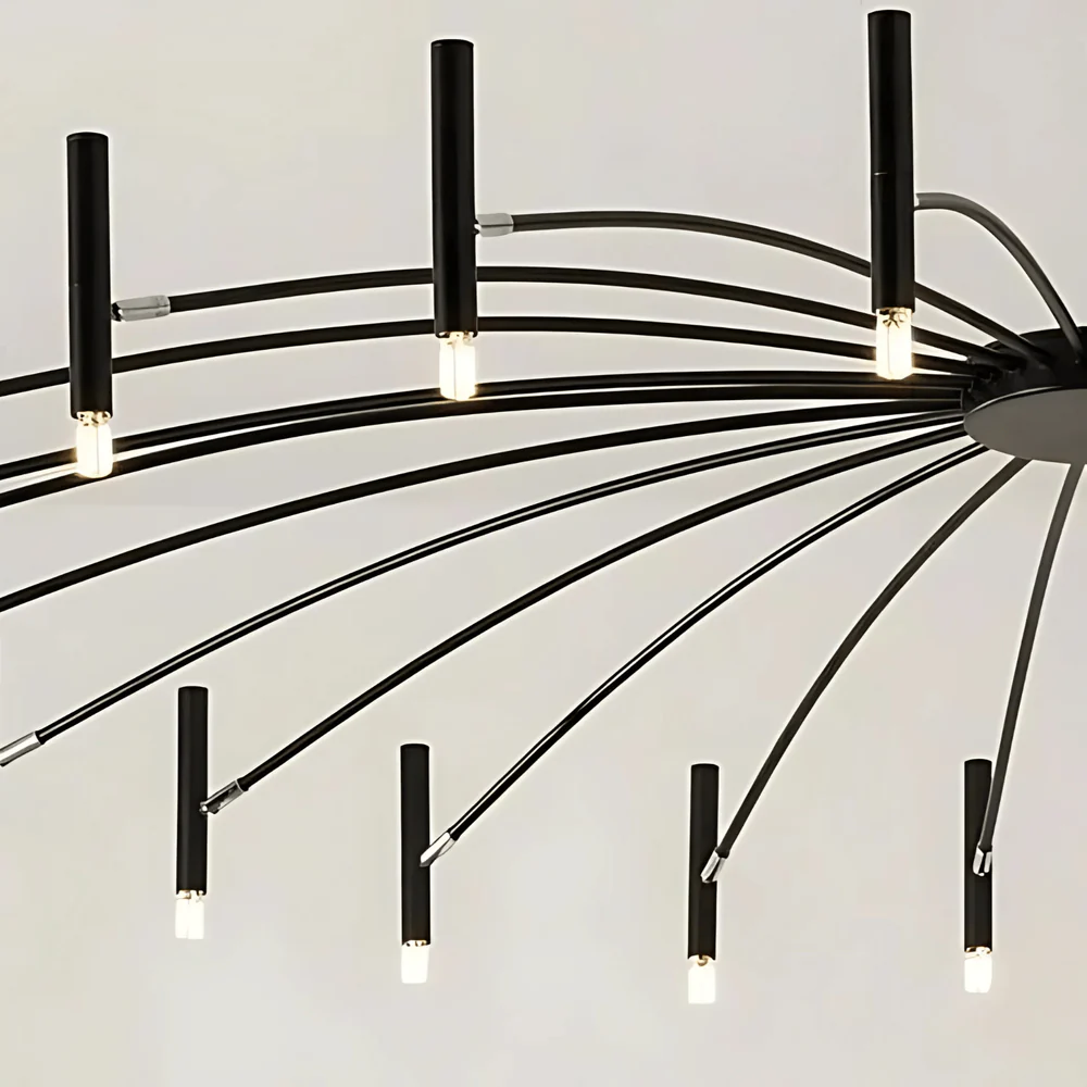 Lustre circulaire architectural en tubes à LED | Luminaire au design moderne