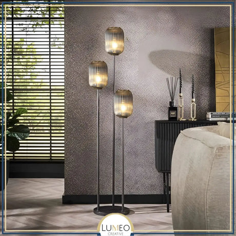 Lampadaire en verre vintage CRISTALI | 3 luminaires à personnaliser