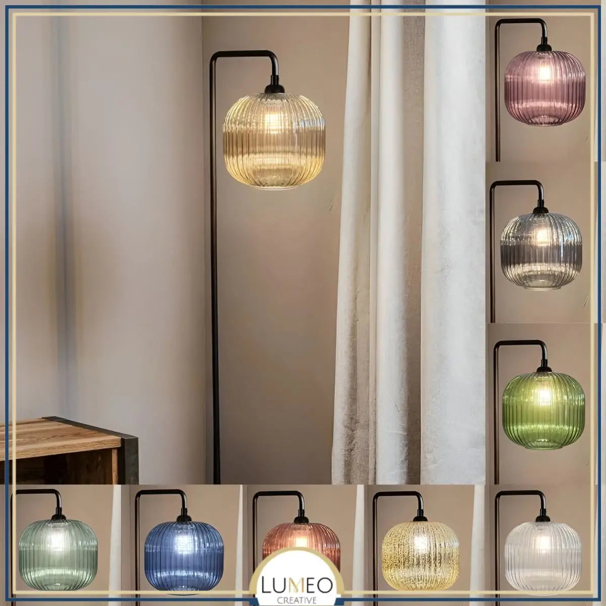 Lampadaire en verre vintage CRISTALI | A personnaliser