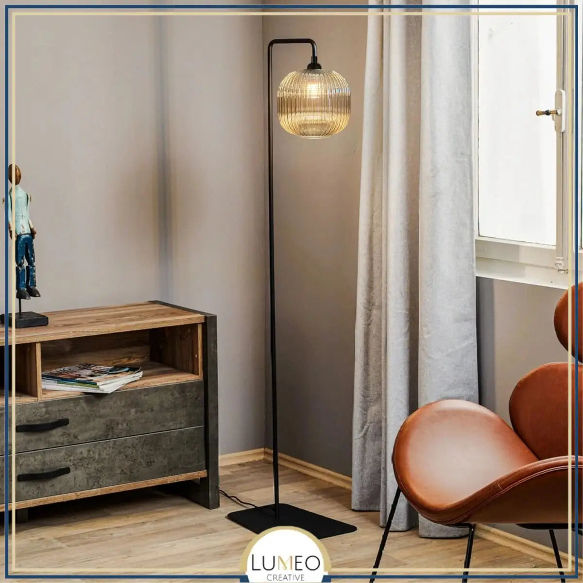 Lampadaire en verre vintage CRISTALI | A personnaliser