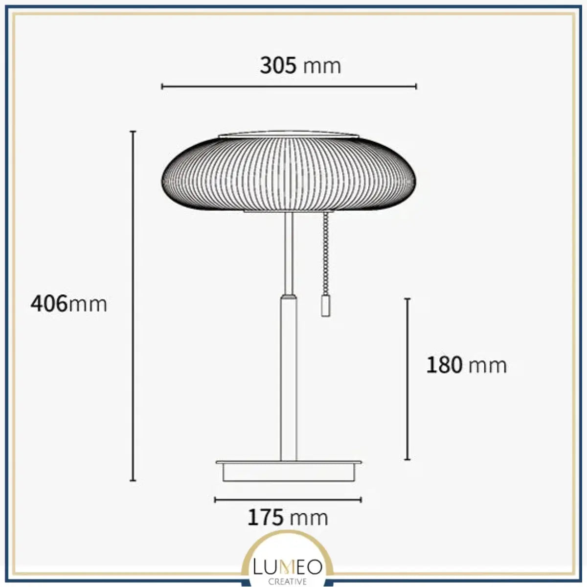 Lampe à poser abat jour en verre strié | Élégance Rétro chic