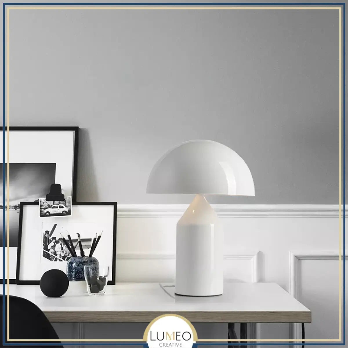 Lampe à poser design champignon Blanc