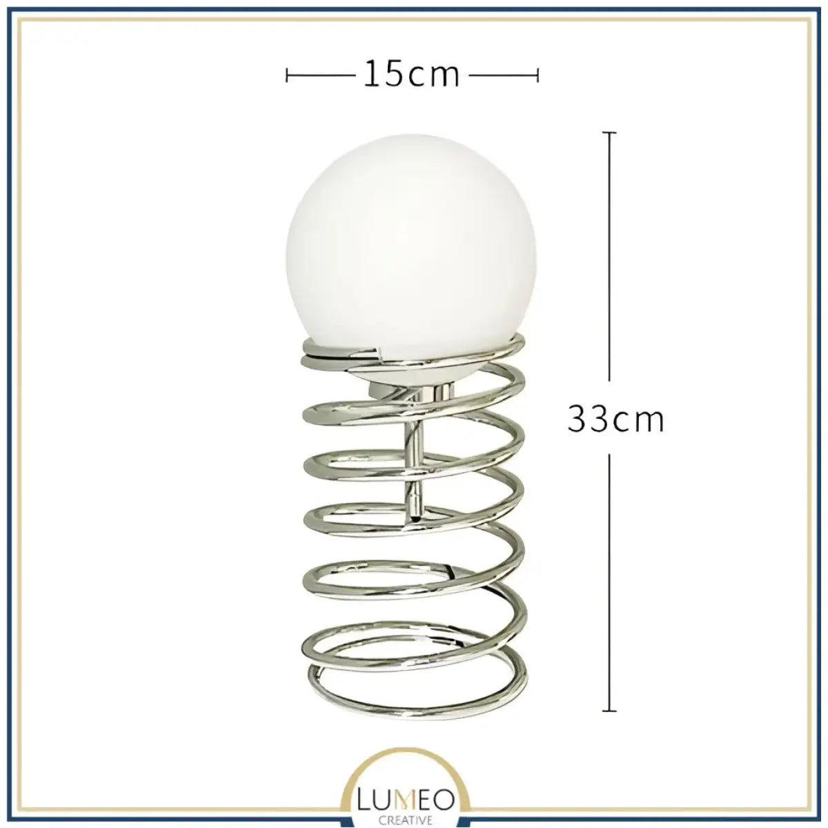 Lampe à poser design globe ressort | Élégance contemporaine