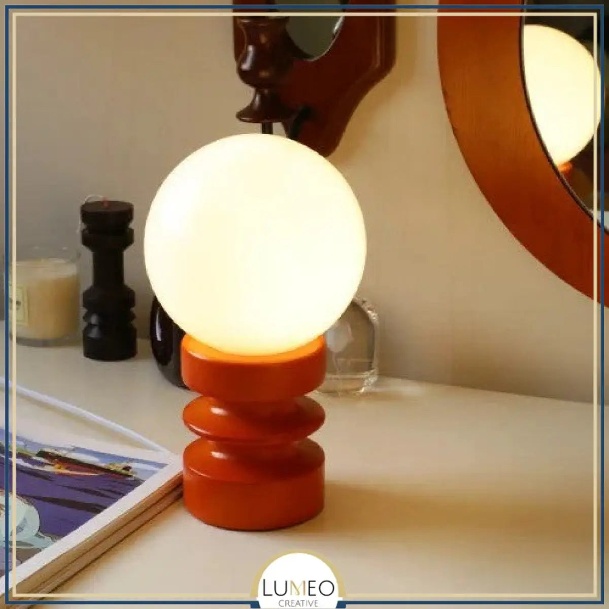 Lampe à poser design globe ressort | Élégance contemporaine D