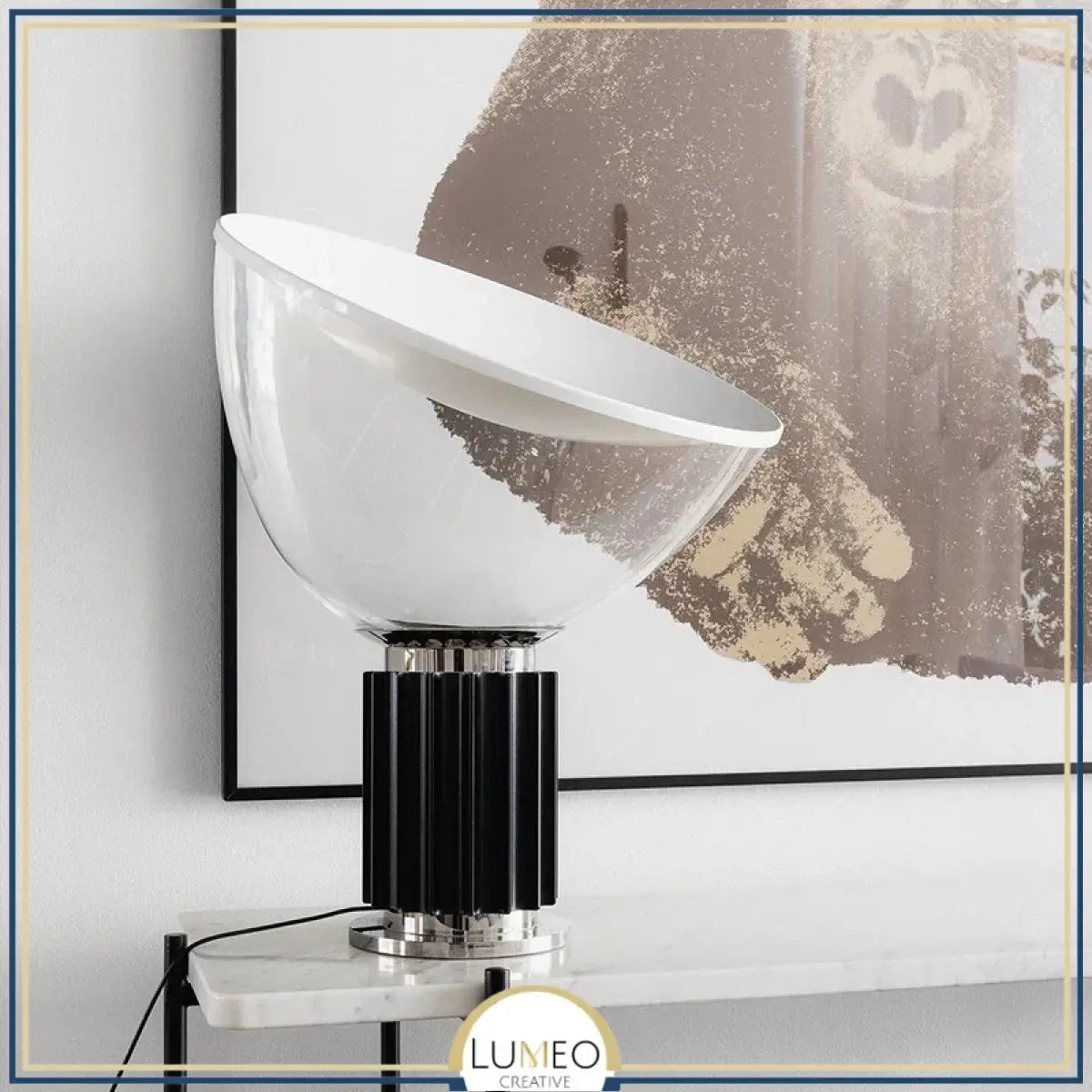 Lampe à poser design italien| Réflexion sculpturale et élégance vintage