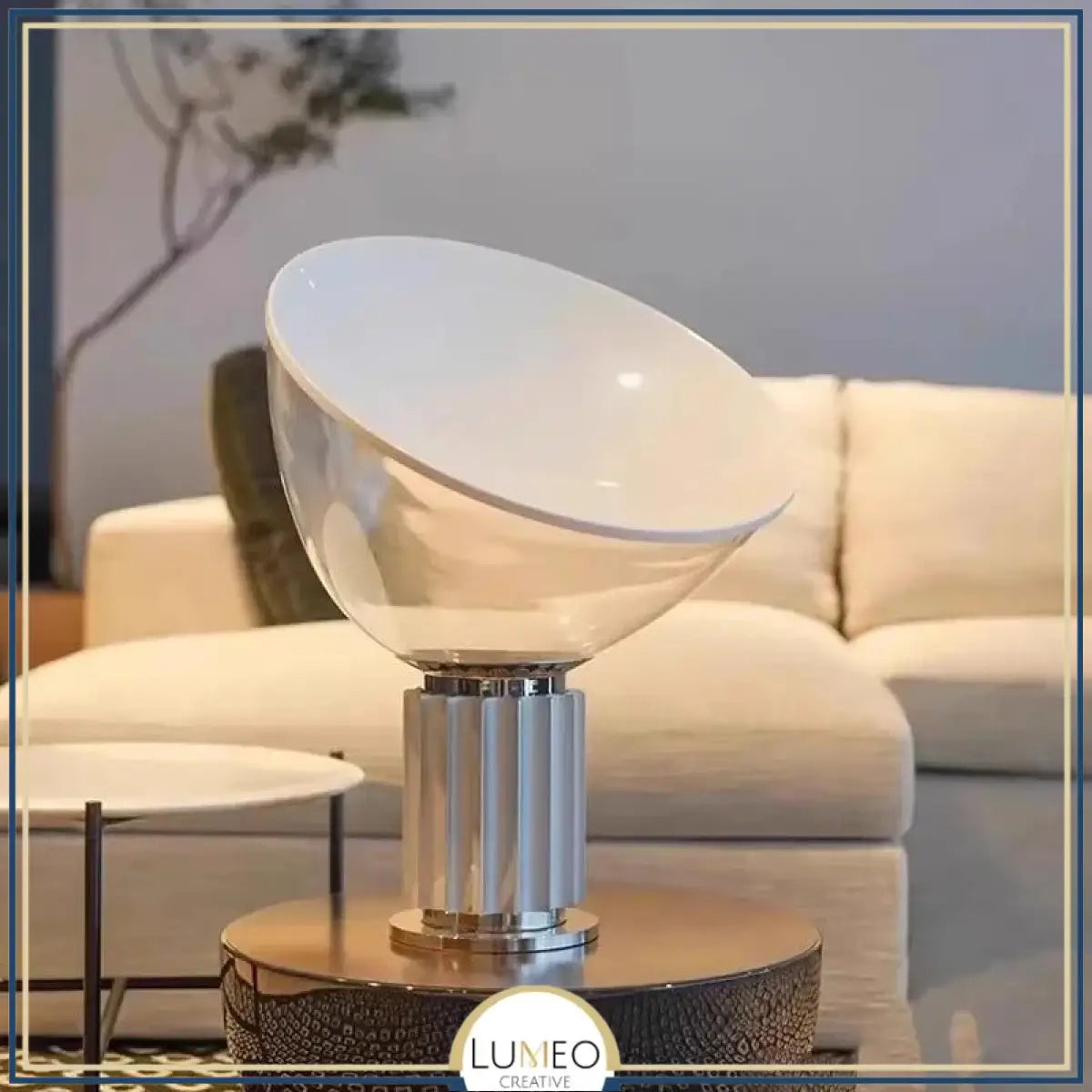 Lampe à poser design italien| Réflexion sculpturale et élégance vintage Gris / 50 cm