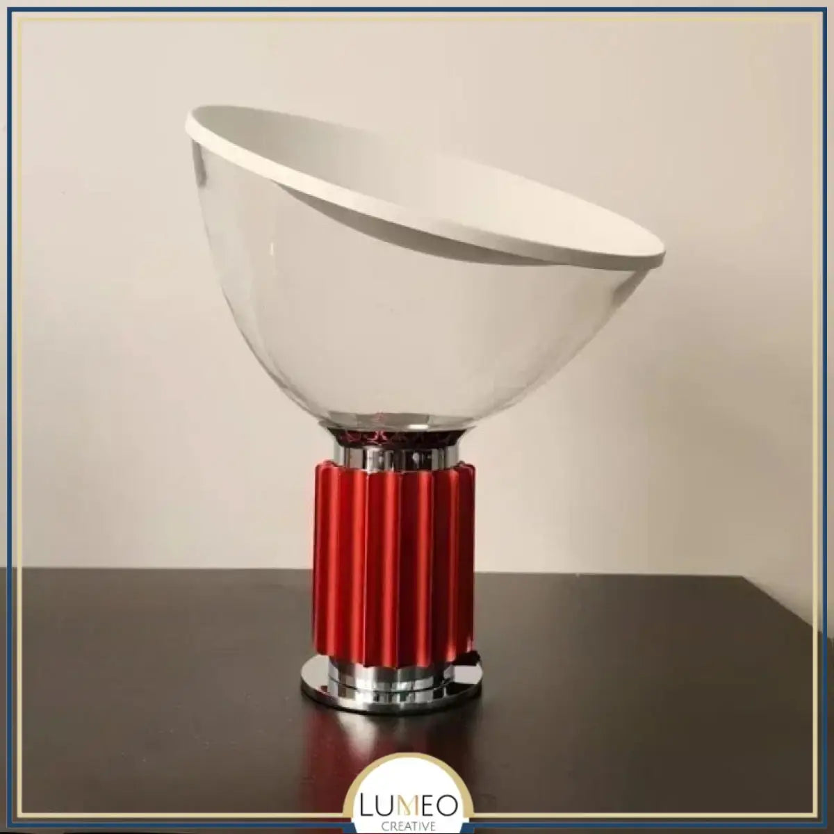 Lampe à poser design italien| Réflexion sculpturale et élégance vintage Rouge / 50 cm