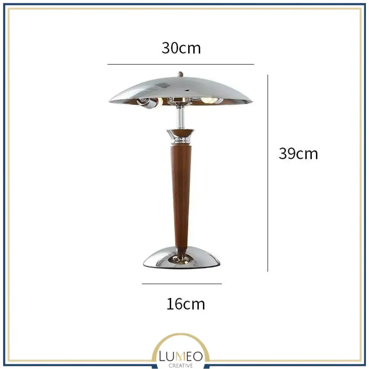 Lampe à poser design métal & bois | Style rétro chic