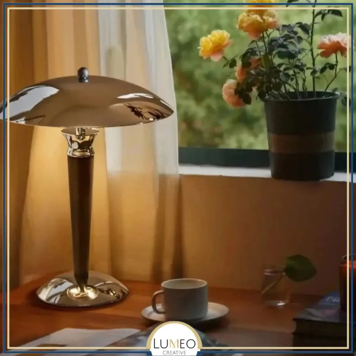 Lampe à poser design métal & bois | Style rétro chic