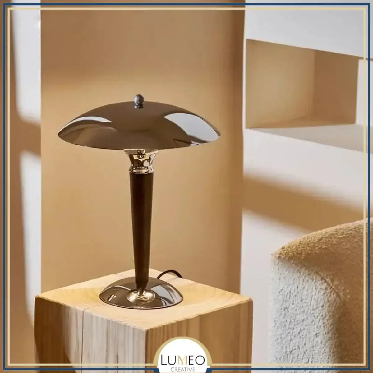 Lampe à poser design métal & bois | Style rétro chic