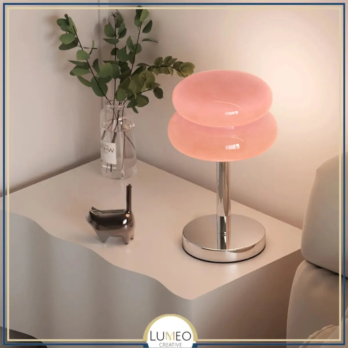 Lampe à poser en verre double diffuseur | Élégance vintage