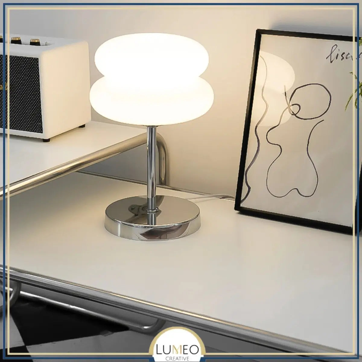 Lampe à poser en verre double diffuseur | Élégance vintage