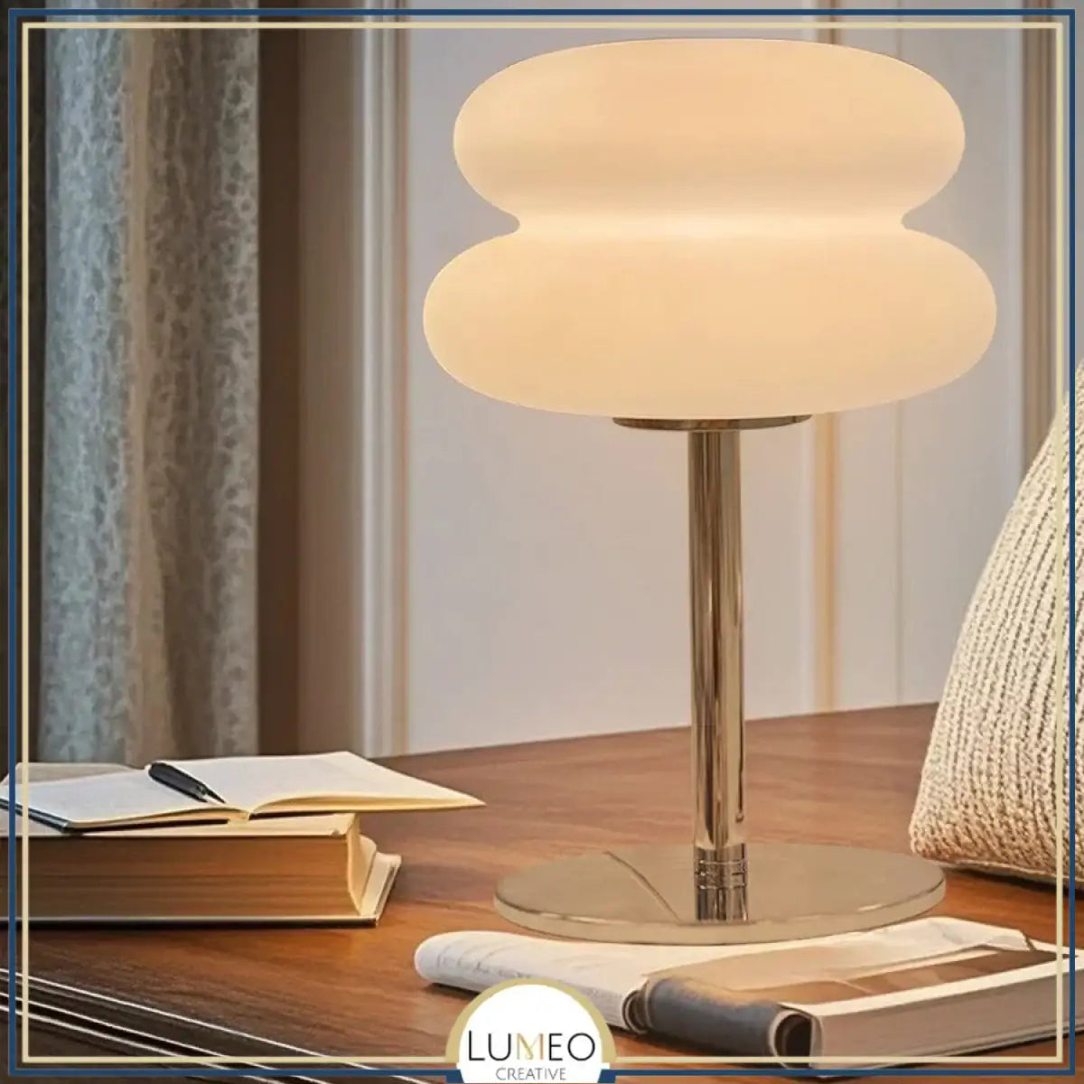 Lampe à poser en verre double diffuseur | Élégance vintage