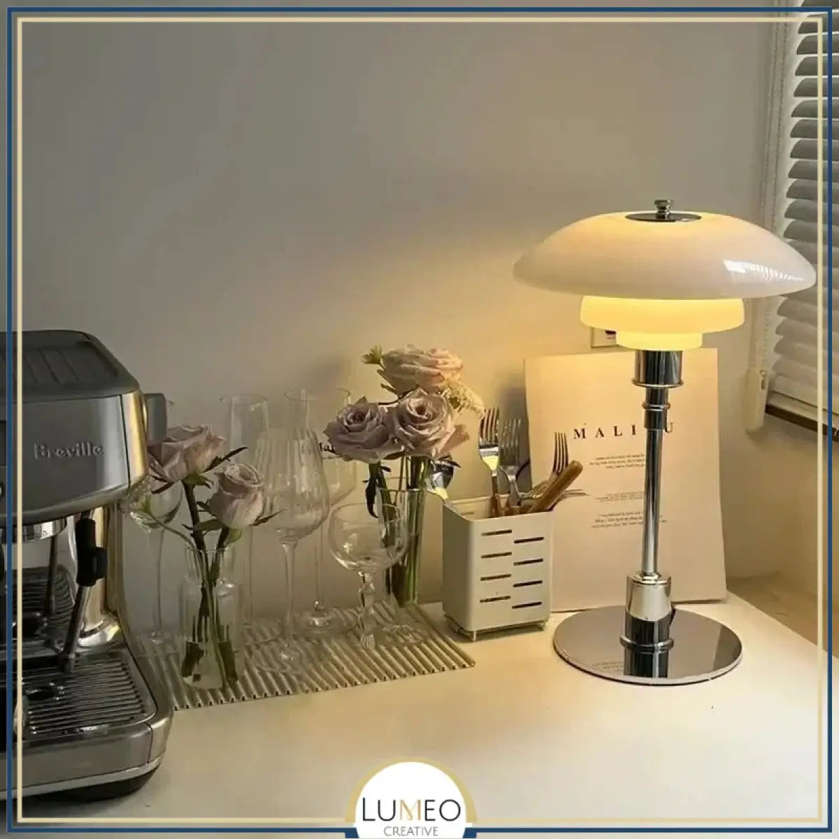 Lampe à poser rétro chic verre multicouche | Ambiance douce et élégante