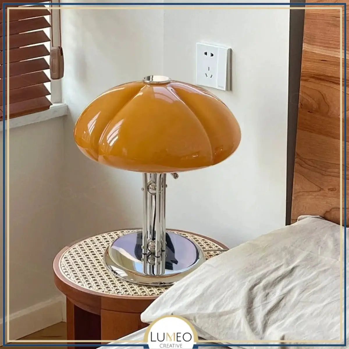 Lampe à poser vintage en verre coloré | Ambiance rétro et élégante