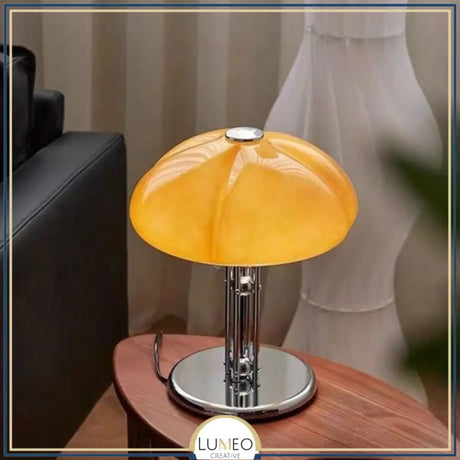 Lampe à poser vintage en verre coloré | Ambiance rétro et élégante Orange / Blanc chaud