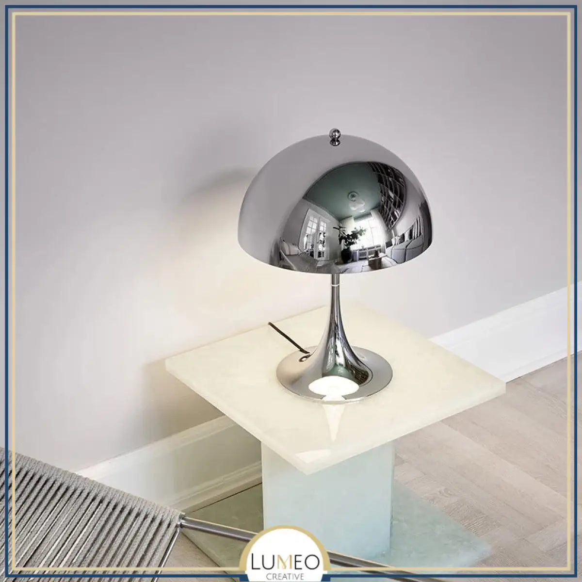 Lampe champignon en métal | Luminaire de table style rétro futuriste
