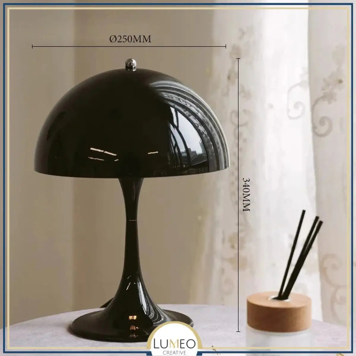 Lampe champignon en métal | Luminaire de table style rétro futuriste