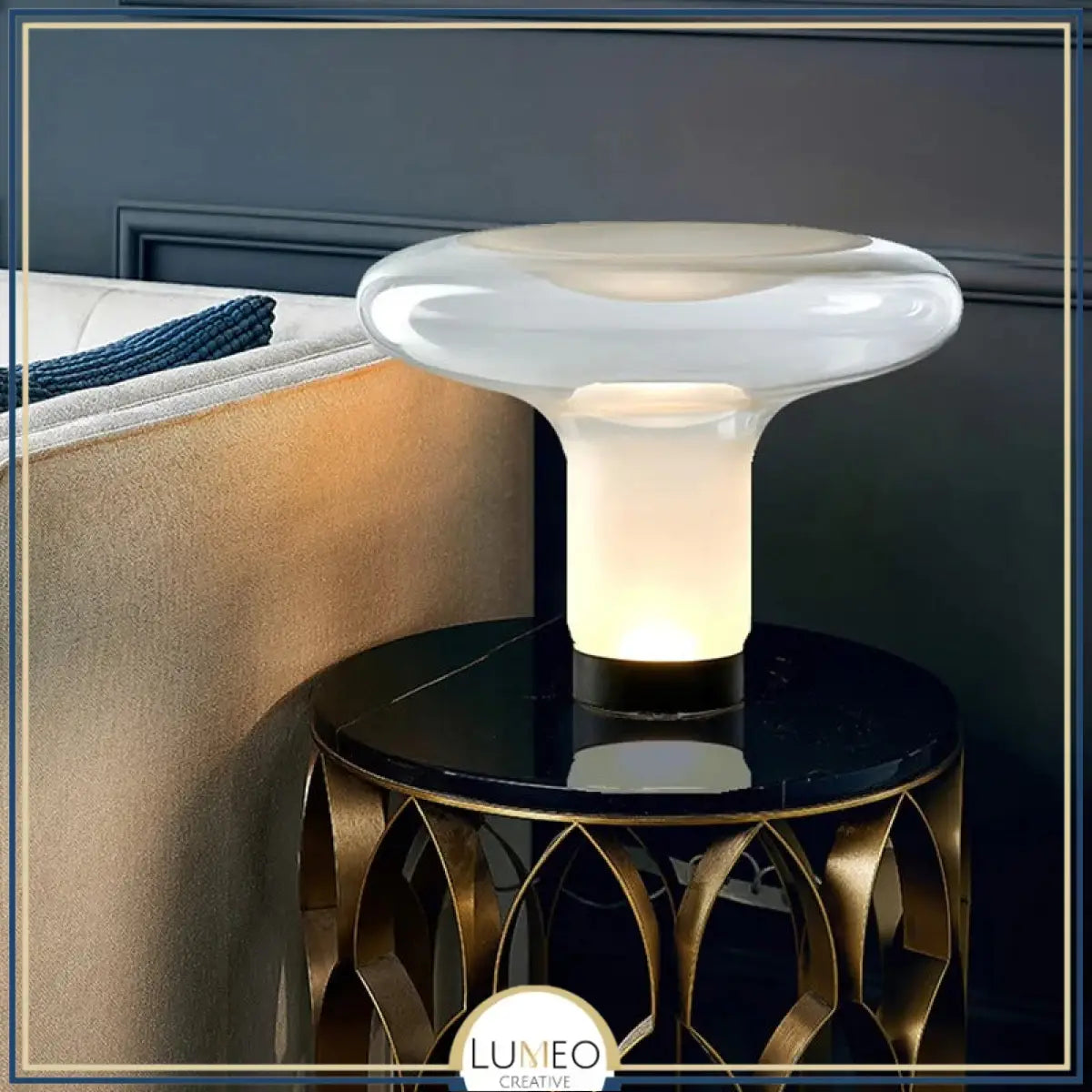 Lampe champignon en verre soufflé | Design sculptural
