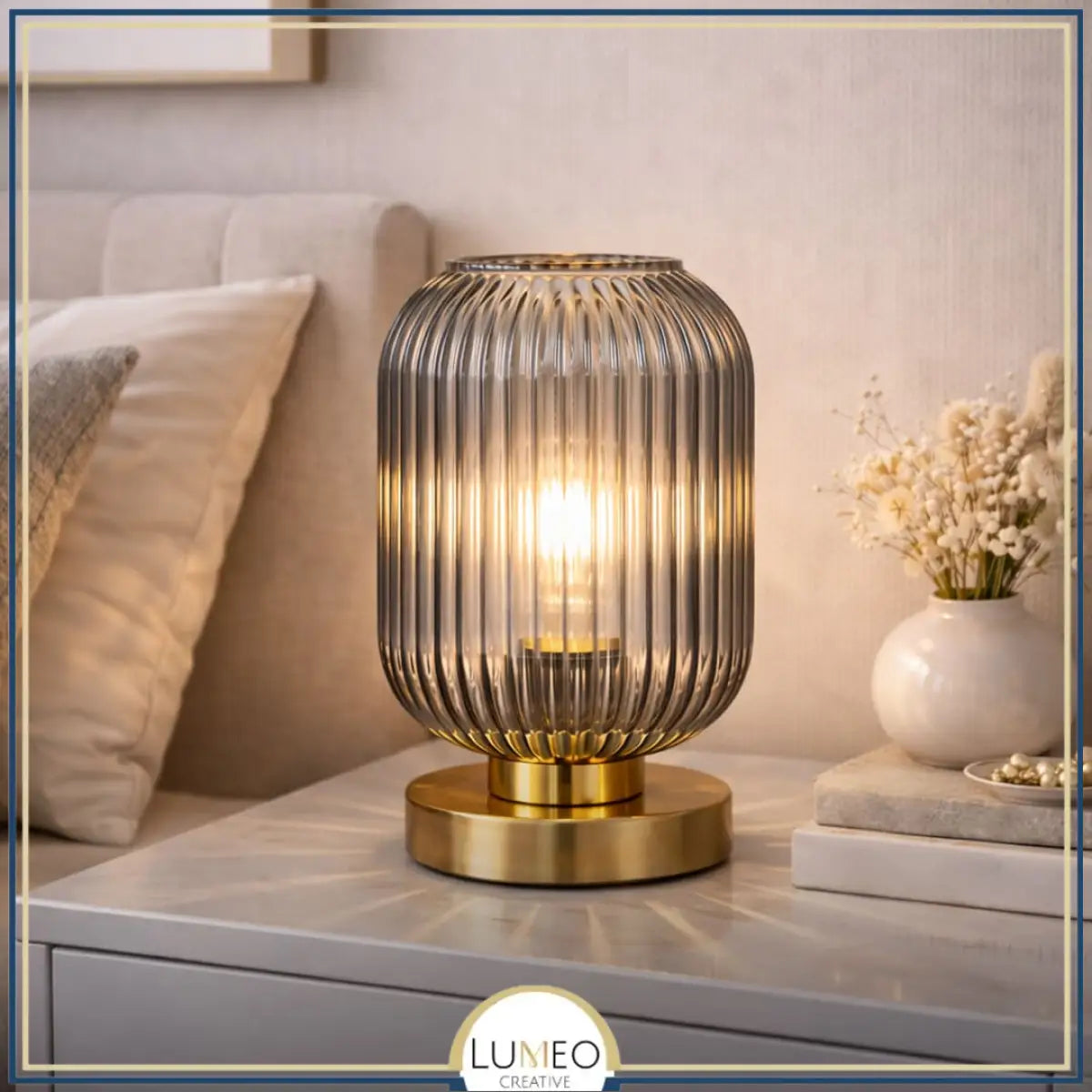 Lampe en verre soufflé vintage