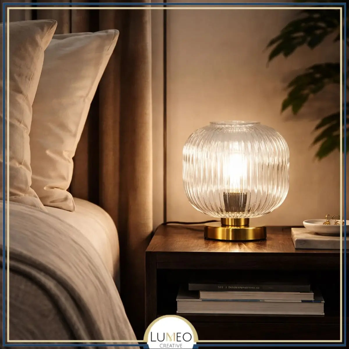 Lampe en verre transparent