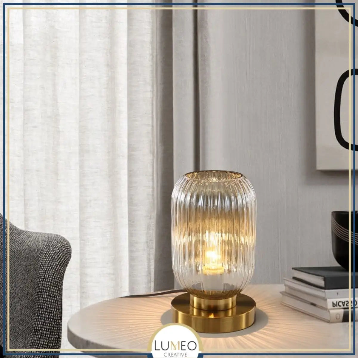 Lampe de table en verre vintage CRISTALI | A personnaliser