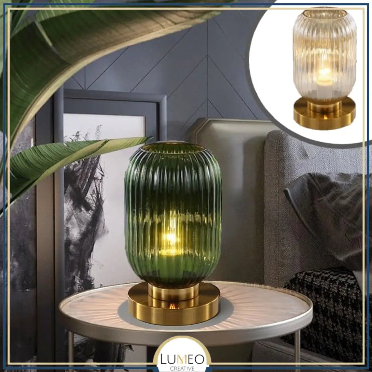 Lampe de table en verre vintage CRISTALI | A personnaliser