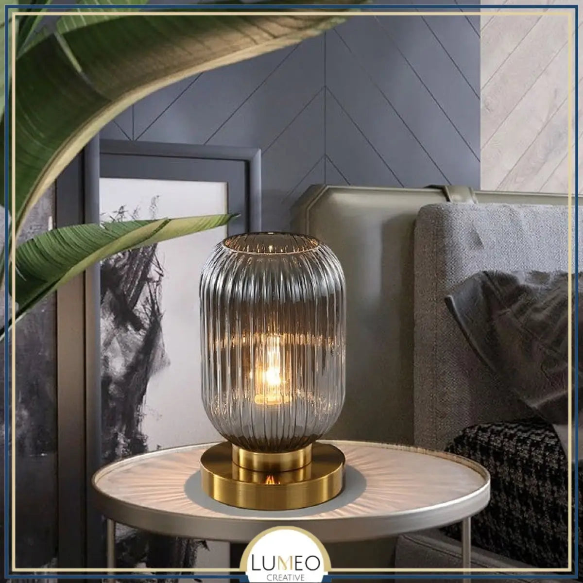 Lampe de table en verre vintage CRISTALI | A personnaliser