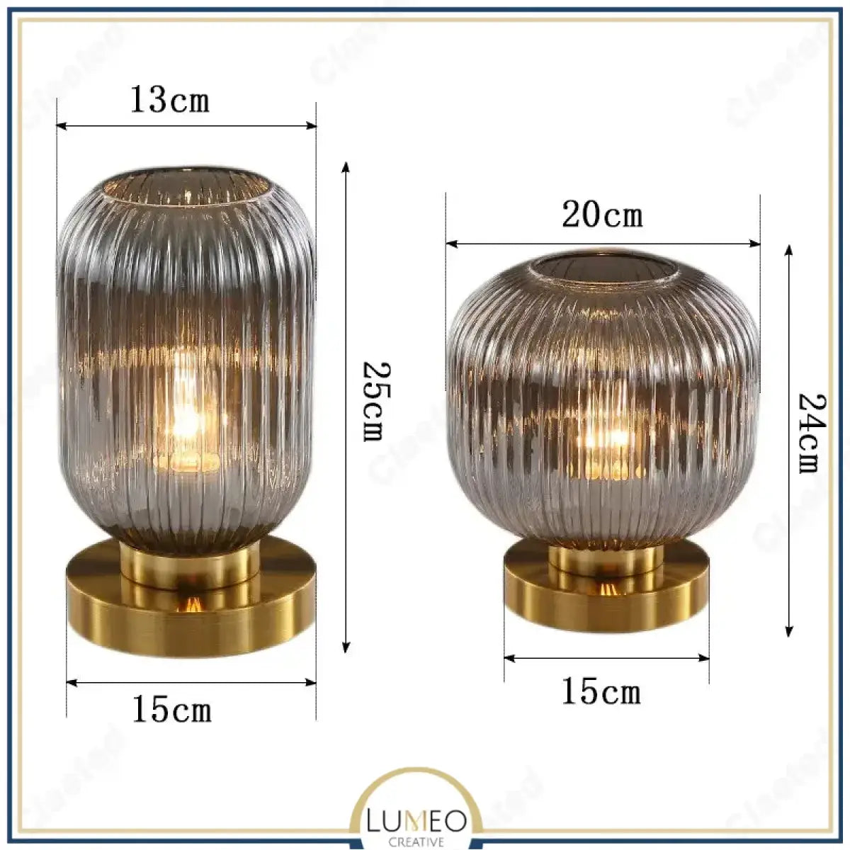 Lampe de table en verre vintage CRISTALI | A personnaliser