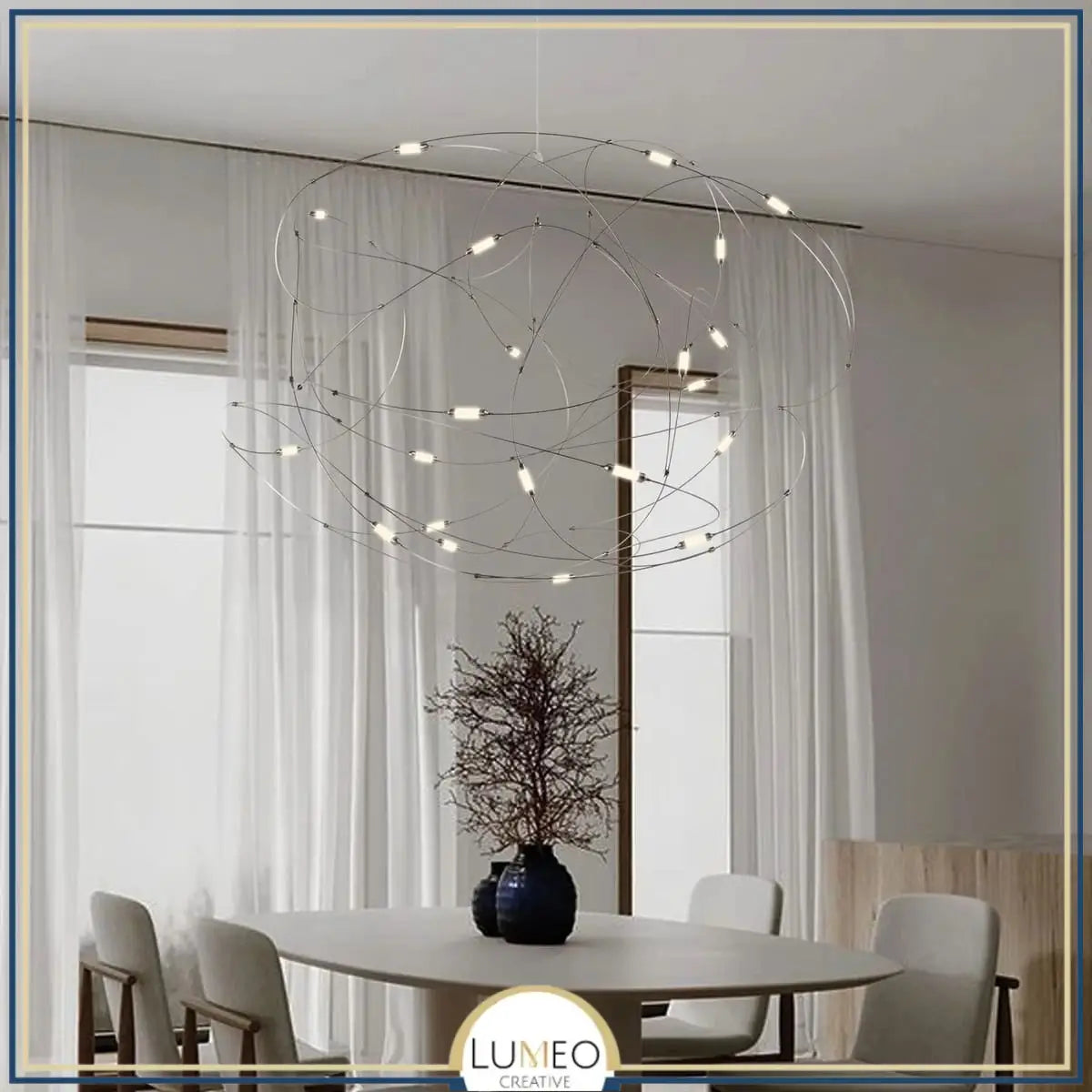 Lustre aérien filaire à LED | Chic & contemporain
