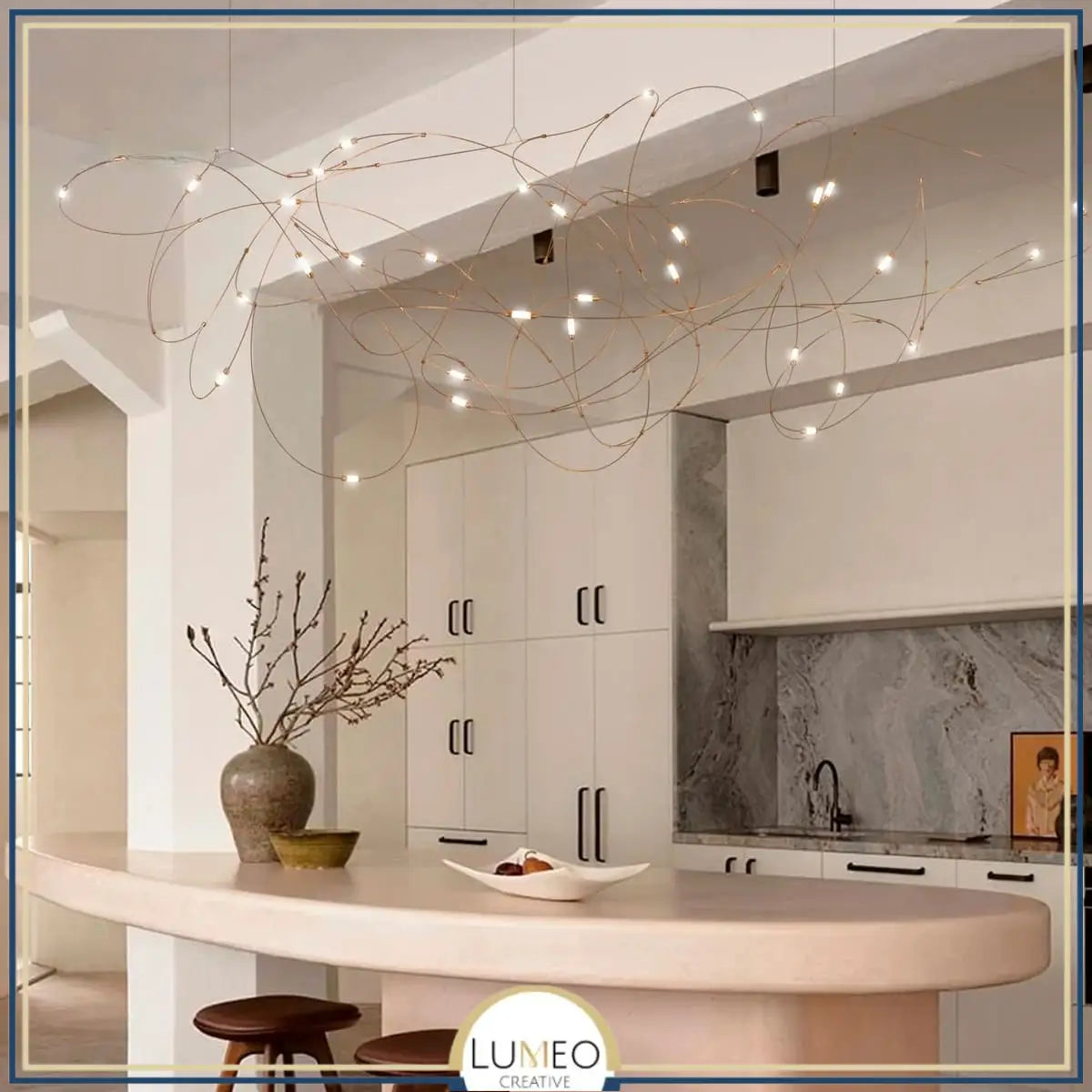 Lustre aérien filaire à LED | Chic & contemporain