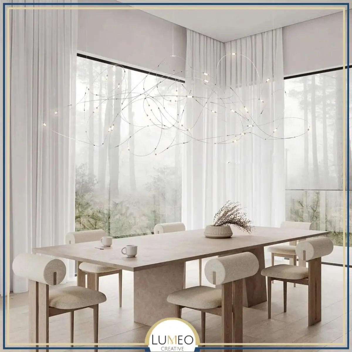 Lustre aérien filaire à LED | Chic & contemporain